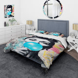 Audrey Hepburn Blue Bubble Gum - Duvet Cover Set