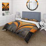 Orange And Grey Vectors - Duvet Cover Set