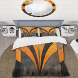 Orange And Grey Vectors - Duvet Cover Set