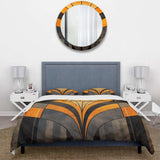 Orange And Grey Vectors - Duvet Cover Set