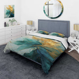 Gold And Teal Aurora Harmony - Duvet Cover Set