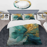 Gold And Teal Aurora Harmony - Duvet Cover Set