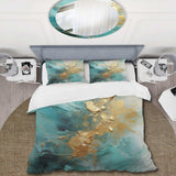 Gold And Teal Aurora Harmony II - Duvet Cover Set