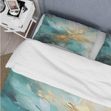 Gold And Teal Aurora Harmony II - Duvet Cover Set