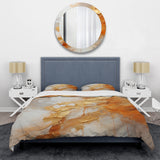 Gold White Champagne Sunrise Spirals I - Duvet Cover Set