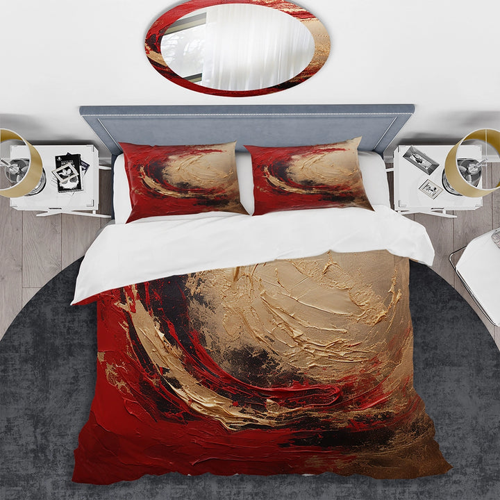 Red Gold Fusion Spiral I - Duvet Cover Set