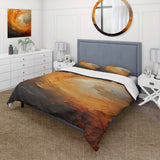 Gold Orange Desert Mirage Spiral I - Duvet Cover Set