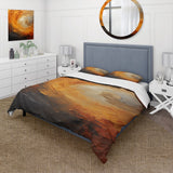 Gold Orange Desert Mirage Spiral I - Duvet Cover Set