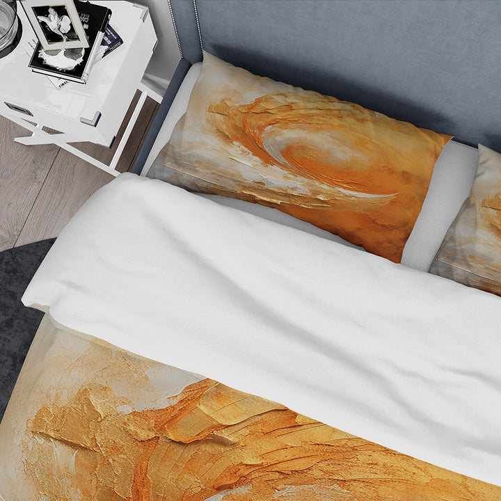 Gold Orange Desert Mirage Spiral II - Duvet Cover Set