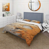 Gold Orange Desert Mirage Spiral III - Duvet Cover Set