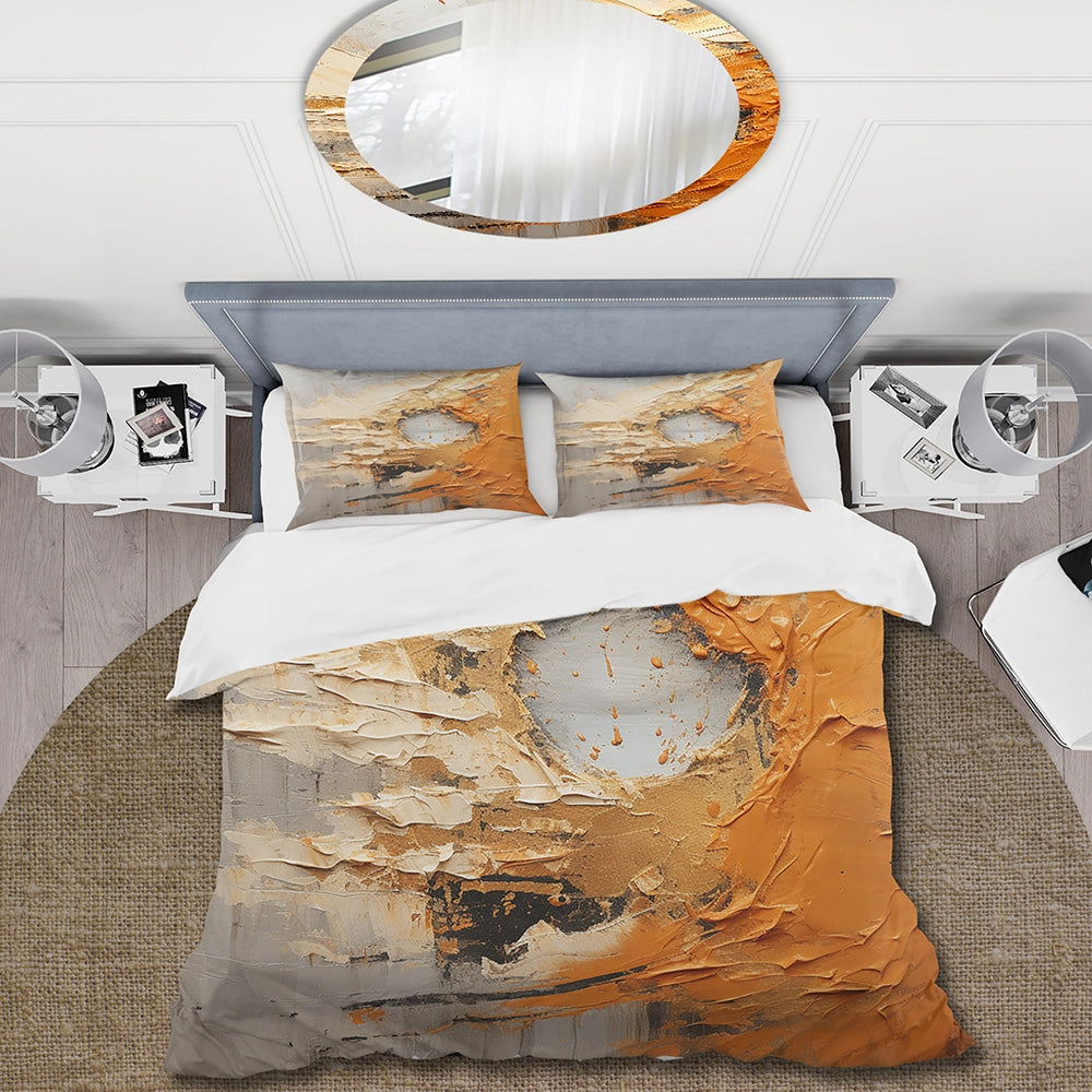 Gold Orange Desert Mirage Spiral III - Duvet Cover Set