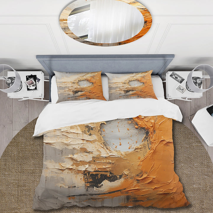 Gold Orange Desert Mirage Spiral III - Duvet Cover Set