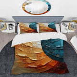 Gold Blue Desert Mirage Spiral - Duvet Cover Set