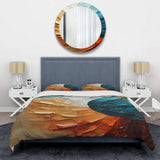 Gold Blue Desert Mirage Spiral - Duvet Cover Set