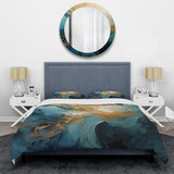 Gold Teal Ocean Spiral III - Duvet Cover Set