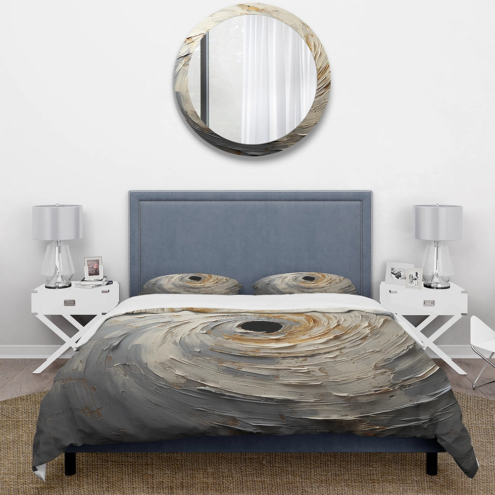 Grey And Gold Mystical Spirals - Duvet Cover Set