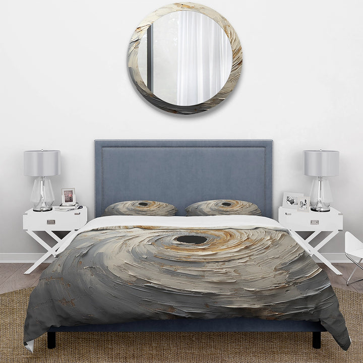 Grey And Gold Mystical Spirals - Duvet Cover Set