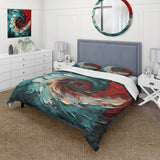 Red Blue Majestic Motion Spiral II - Duvet Cover Set