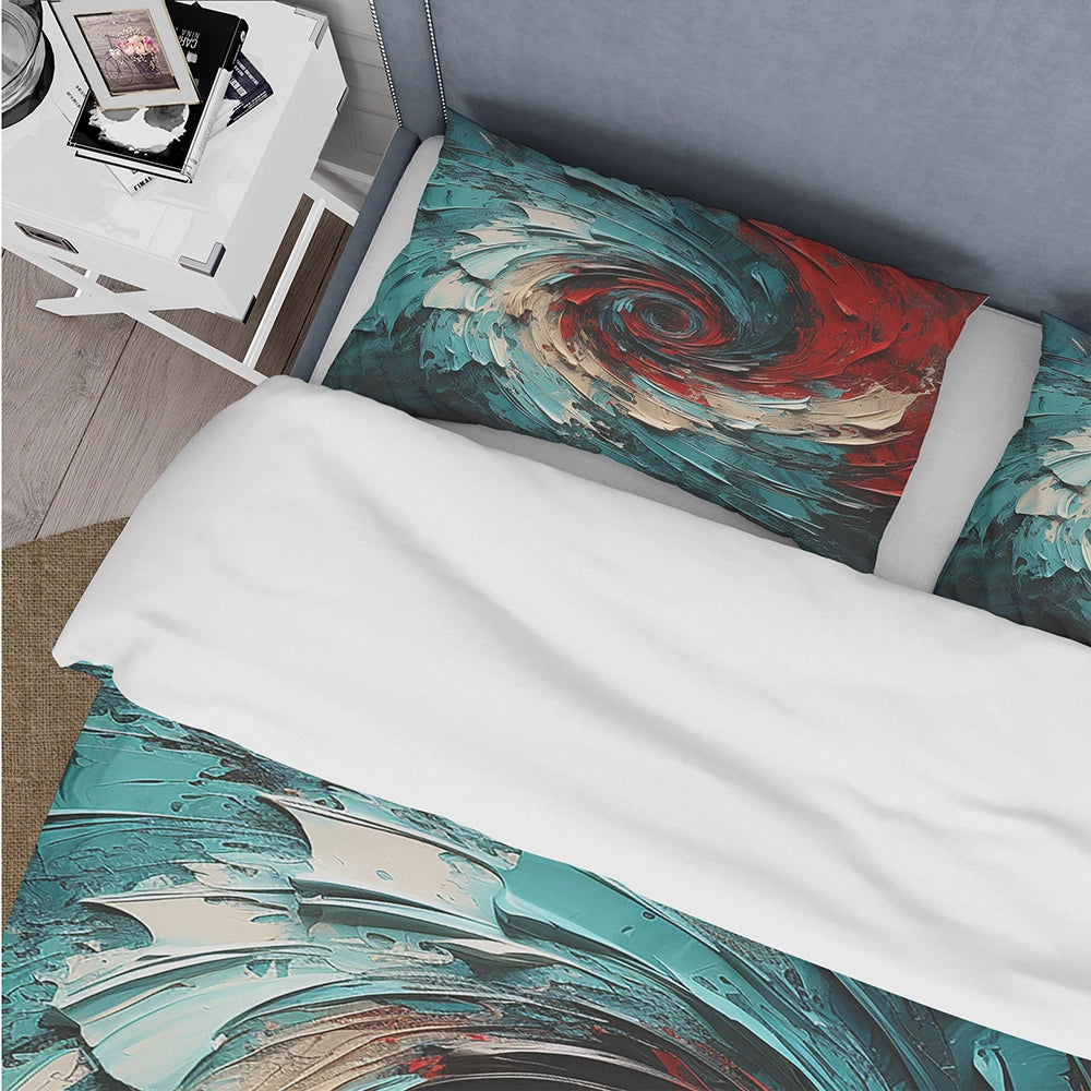 Red Blue Majestic Motion Spiral II - Duvet Cover Set