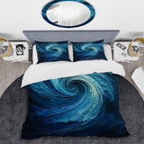 Blue Swirl Wave Spiral I - Duvet Cover Set