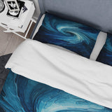 Blue Swirl Wave Spiral I - Duvet Cover Set