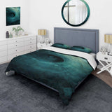 Teal Twisting Tranquility Spiral I - Duvet Cover Set