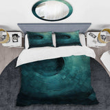 Teal Twisting Tranquility Spiral I - Duvet Cover Set