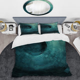Teal Twisting Tranquility Spiral I - Duvet Cover Set