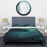 Teal Twisting Tranquility Spiral I - Duvet Cover Set