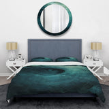 Teal Twisting Tranquility Spiral I - Duvet Cover Set