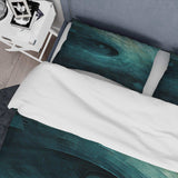 Teal Twisting Tranquility Spiral I - Duvet Cover Set