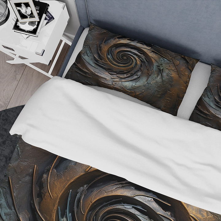 Bronze Whirling Wisdom Vortex I - Duvet Cover Set