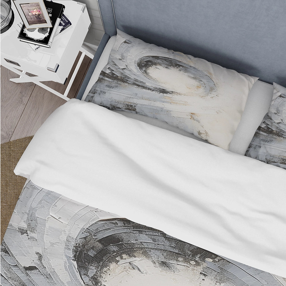 White And Grey Majestic Motion - Duvet Cover Set