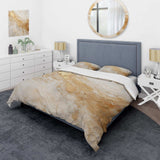 Gold White Marble Geode Magic - Duvet Cover Set