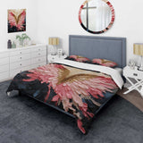 Pink And Gold Angel Wings - Duvet Cover Set