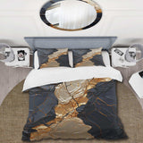 Minimalism Chrome Gold And Black Poteries II - Duvet Cover Set