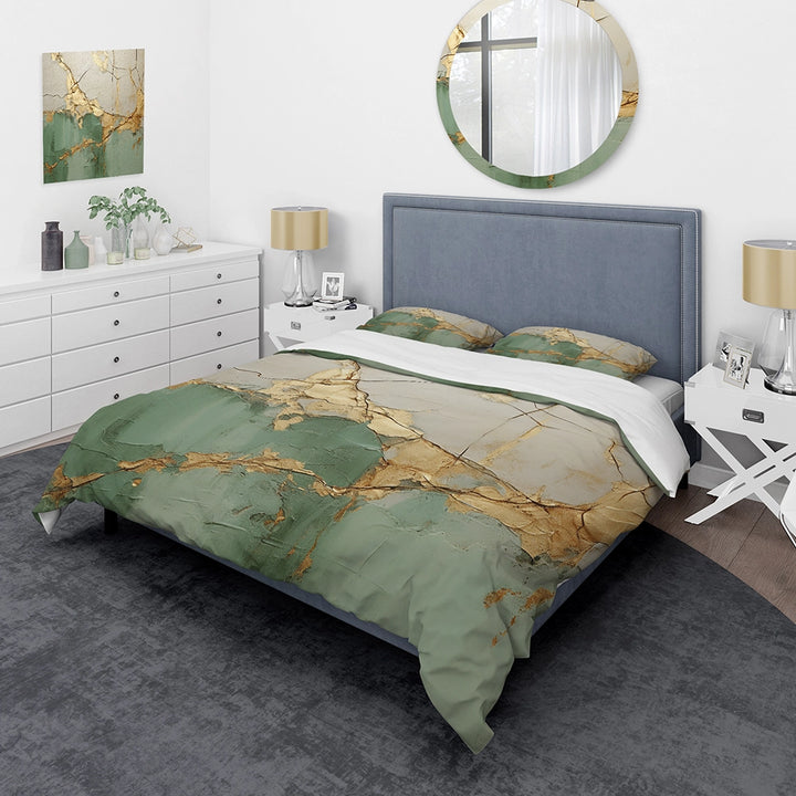 Green Gold Minimalism Poteries - Duvet Cover Set