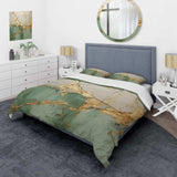 Green Gold Minimalism Poteries - Duvet Cover Set