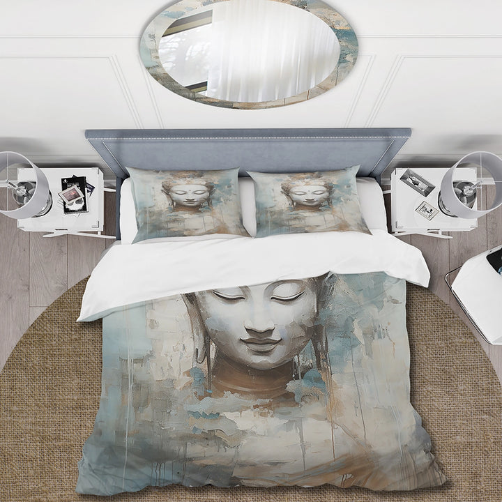 Religious Buddhism Statue III - Duvet Cover Set
