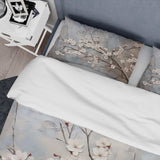 Minimalism Grey And Beige Cherry Blossom I - Duvet Cover Set