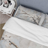 Minimalism White And Grey Cherry Blossom - Duvet Cover Set