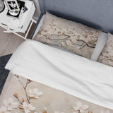 Minimalism White And Grey Cherry Blossom III - Duvet Cover Set