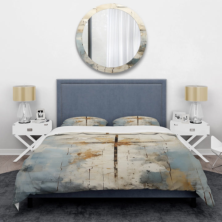 Beige Christianity Cross Of Jessus II - Duvet Cover Set