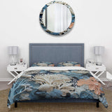 Under Water Blue And White Corals Collage I - Duvet Cover Set