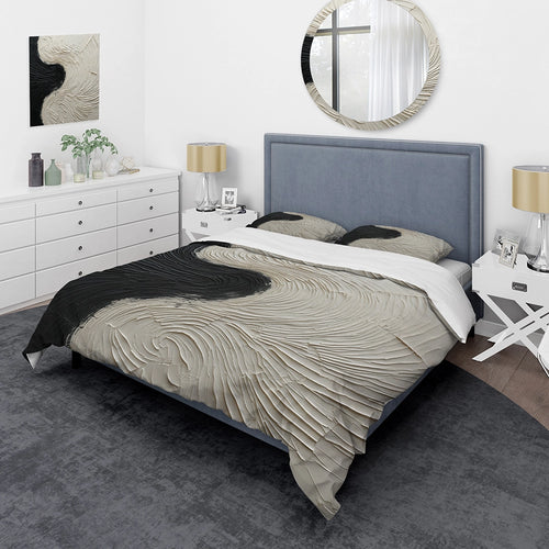 Minimalism Black And White Paint Reunion - Duvet Cover Set