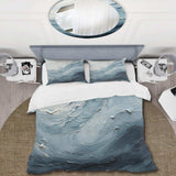 Minimalism Black And Blue Paint Wave II - Duvet Cover Set