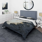 Minimalism Black And White Paint Wave III - Duvet Cover Set