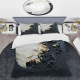 Minimalism Black And White Paint Wave III - Duvet Cover Set