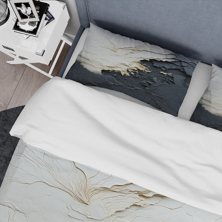 Minimalism Black And White Paint Wave III - Duvet Cover Set