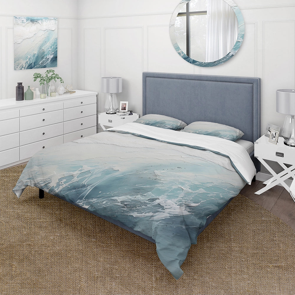 Soft Color Minimal Beach Wave I - Duvet Cover Set